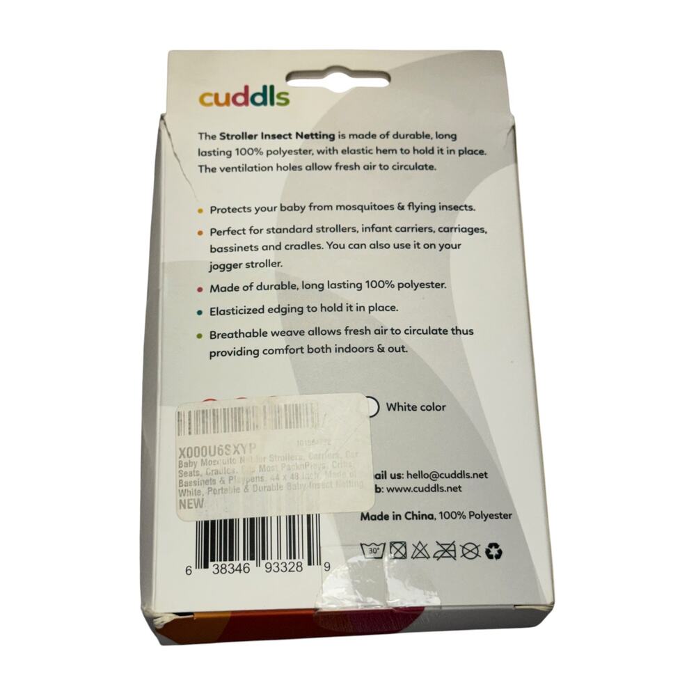 Cuddls 3 in 1 Stroller Insect Netting Mosquito Net 44x48 White NIB - Picture 4 of 6
